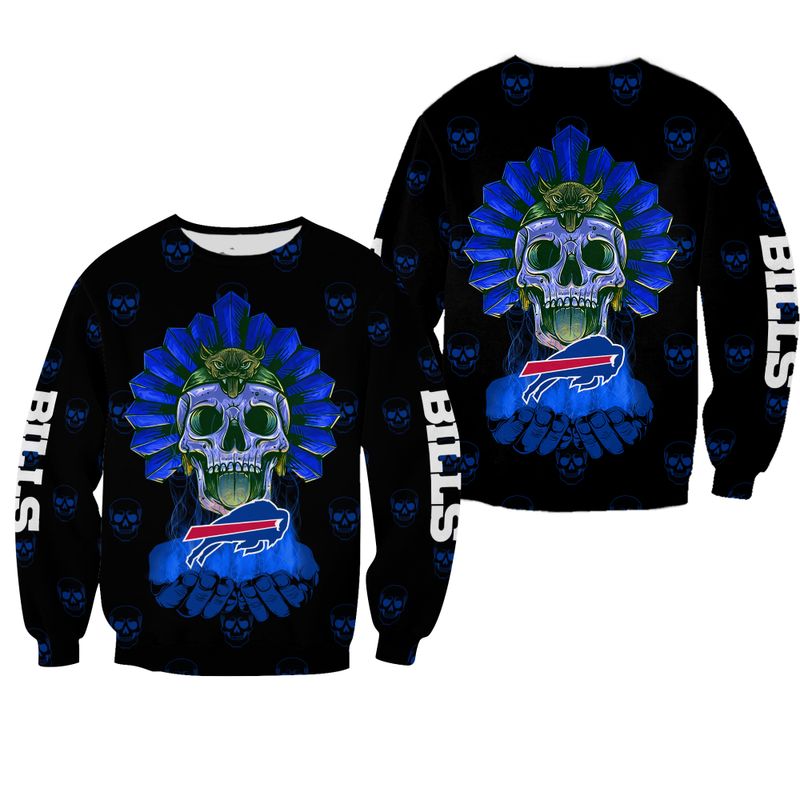Buffalo Bills Tribal Skull Warrior Halloween Sweatshirt