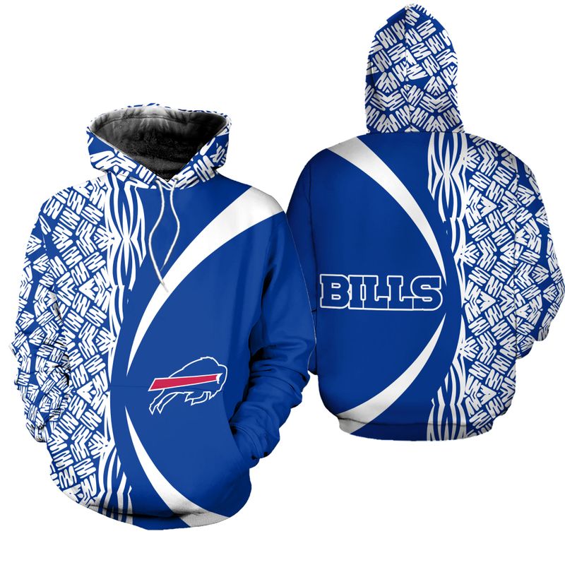 Buffalo Bills Tribal Wave All Over Print Hoodie