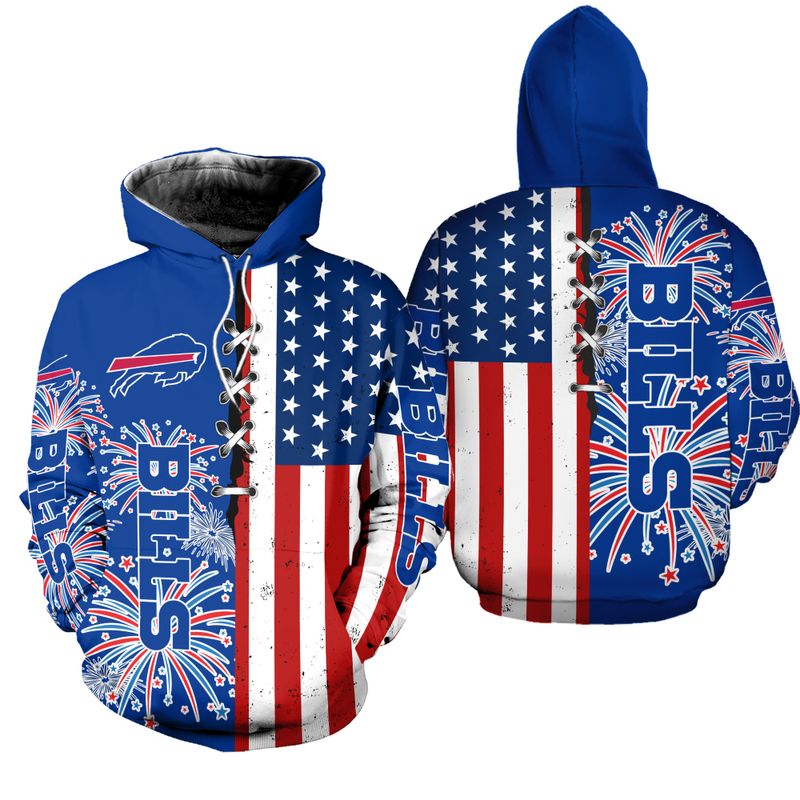 Buffalo Bills USA Flag Independence Day Unisex Hoodie