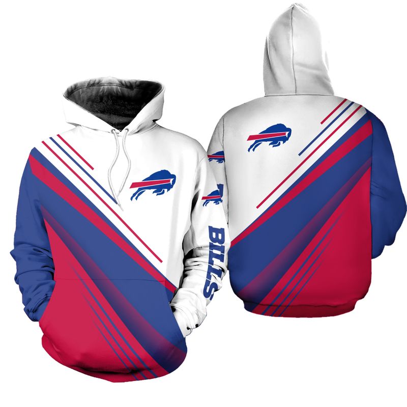 Buffalo Bills Velocity Stripes All Over Print Hoodie