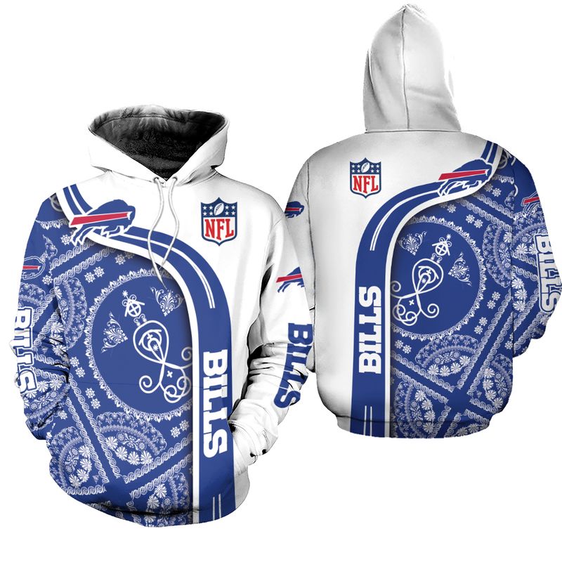 Buffalo Bills White Bandana Swirl Hoodie