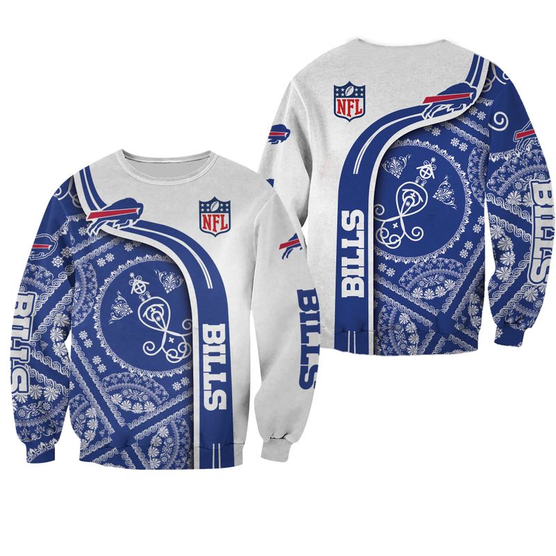 Buffalo Bills White Bandana Swirl Sweatshirt