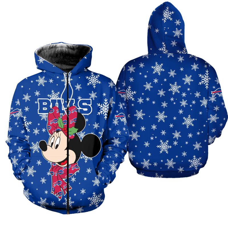 Buffalo Bills Winter Snowflake Minnie Zip Hoodie