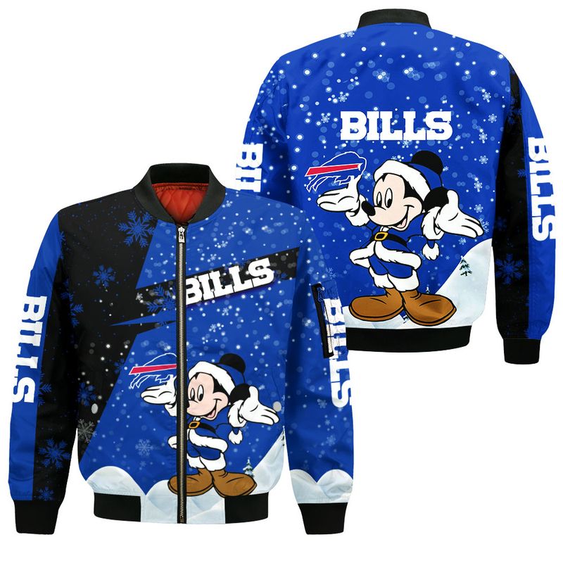 Buffalo Bills Xmas Mickey All Over Print Bomber Jacket