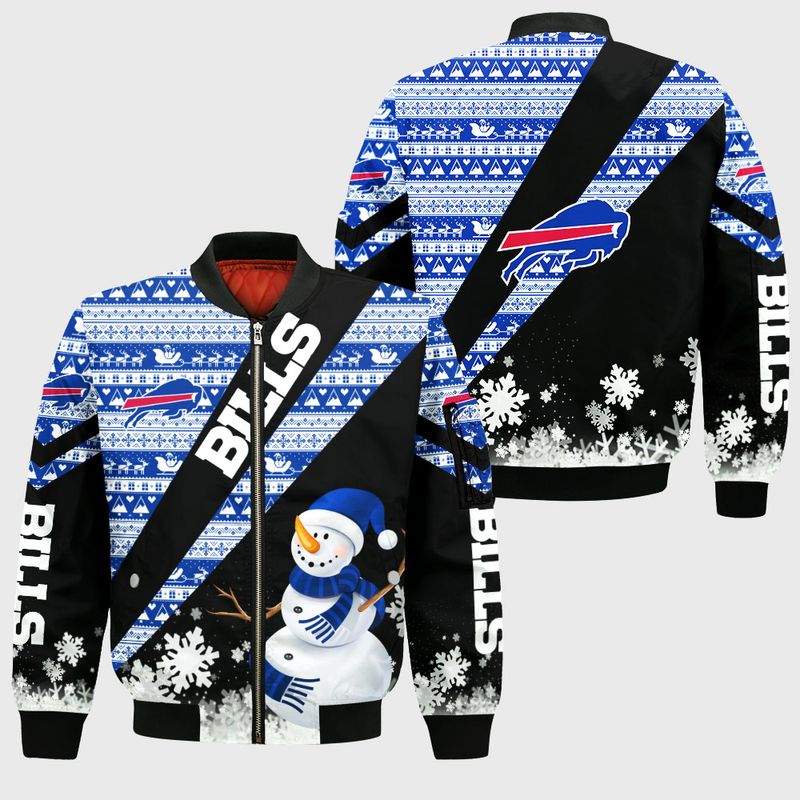 Buffalo Bills Xmas Snowman All Over Print Bomber Jacket