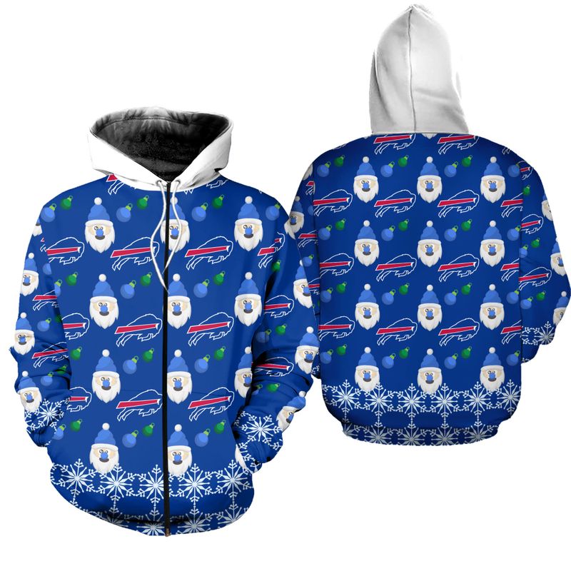 Buffalo Bills Yeti Holiday All Over Print Zip Hoodie