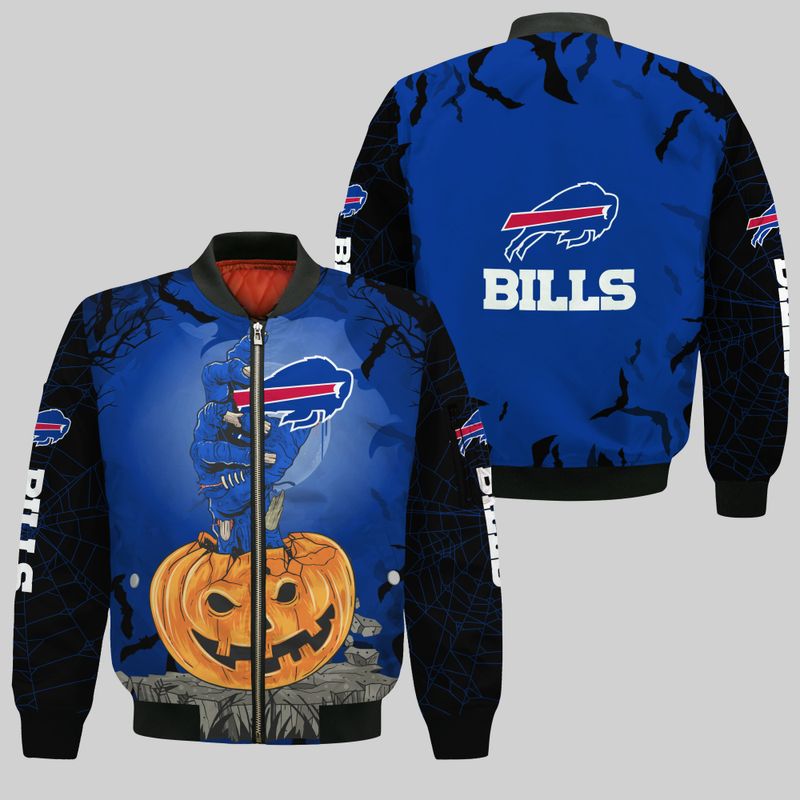 Buffalo Bills Zombie's Hand Halloween Bomber Jacket
