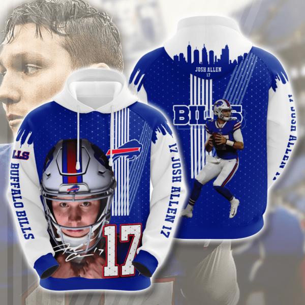 Josh Allen 17 Buffalo Bills Action Hoodie