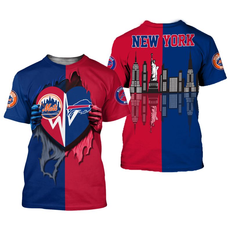 New York Mets vs Buffalo Bills All Over Print T-shirt