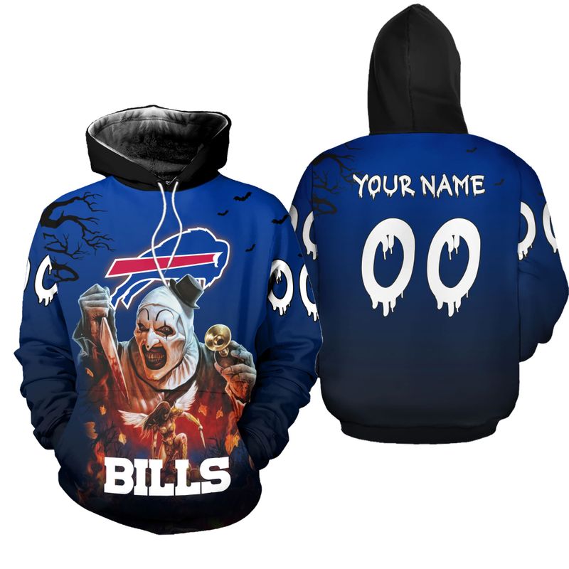 Personalized Buffalo Bills Horror Terrifier Ghoulish Hoodie