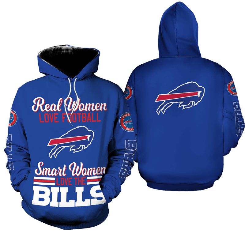 Real Women Love Football Smart Women Love The Buffalo Bills Hoodie