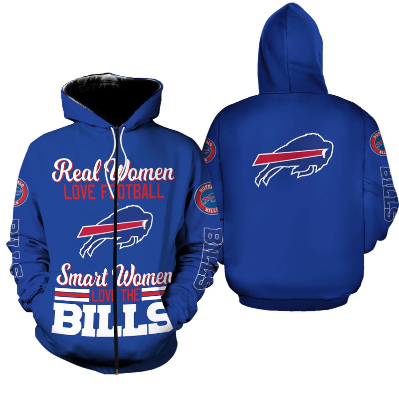Real Women Love Football Smart Women Love The Buffalo Bills Zip Hoodie