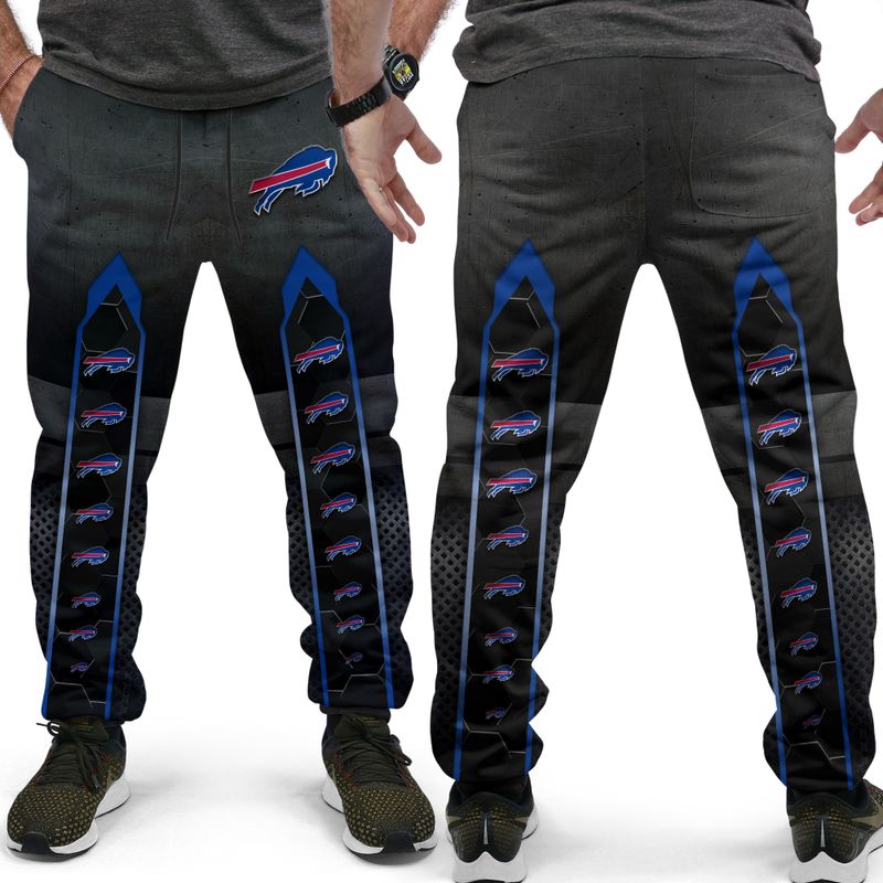 Buffalo Bills Black Steel Gridiron All Over Print Sweatpant