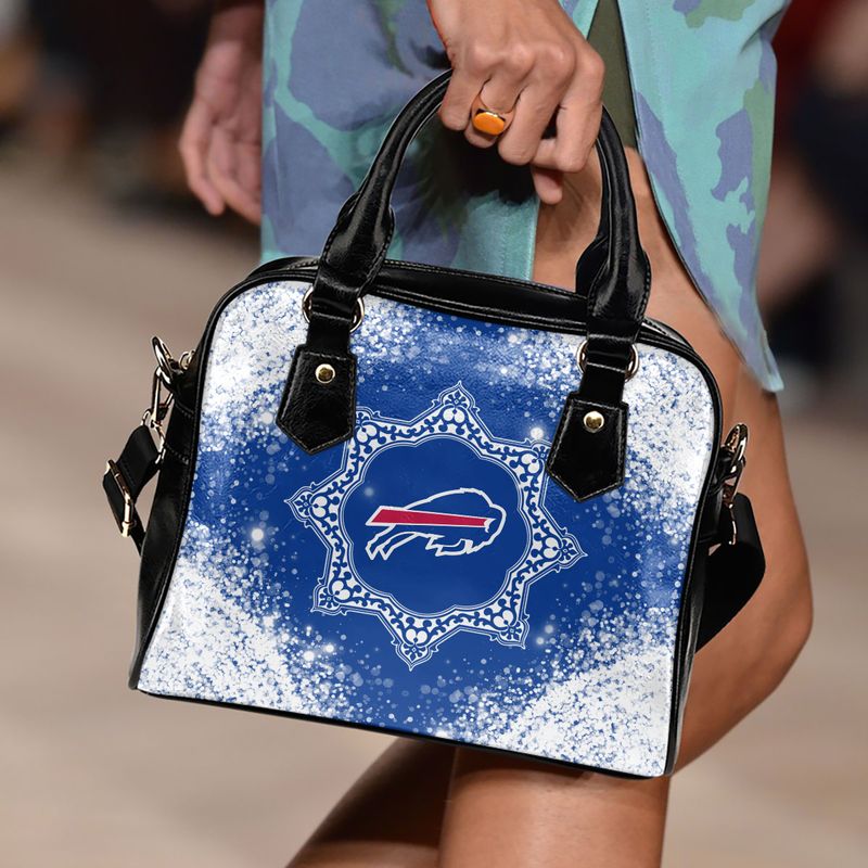 Buffalo Bills Bling Bling Pattern Limited Edition Lady Leather Handbag back side