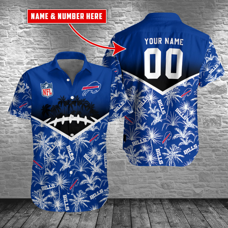 Buffalo Bills Custom Name & Football Hawaiian Shirt