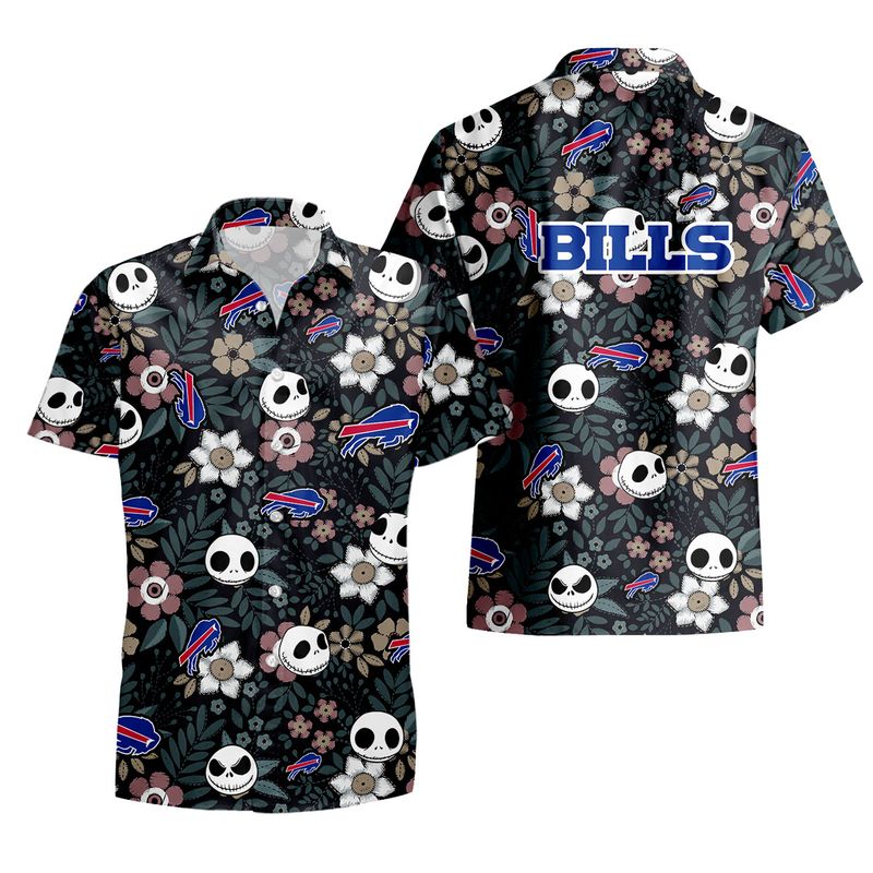 Buffalo Bills Cute Skeleton Pattern Hawaiian Shirt