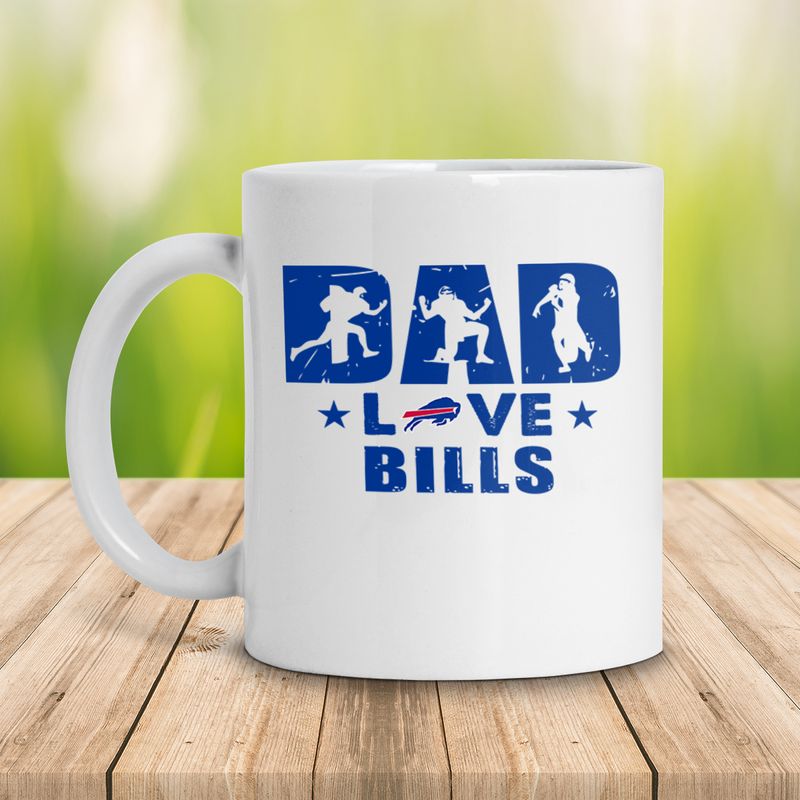 Buffalo Bills Dad Love Best Gift For Father's Day WHITE Ceramic Mug back