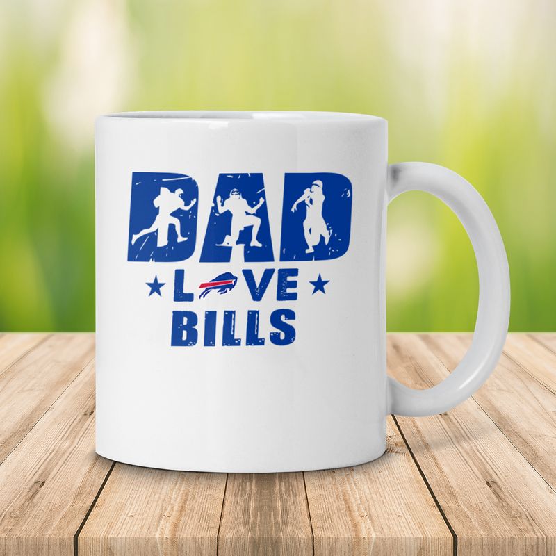 Buffalo Bills Dad Love Best Gift For Father's Day WHITE Ceramic Mug