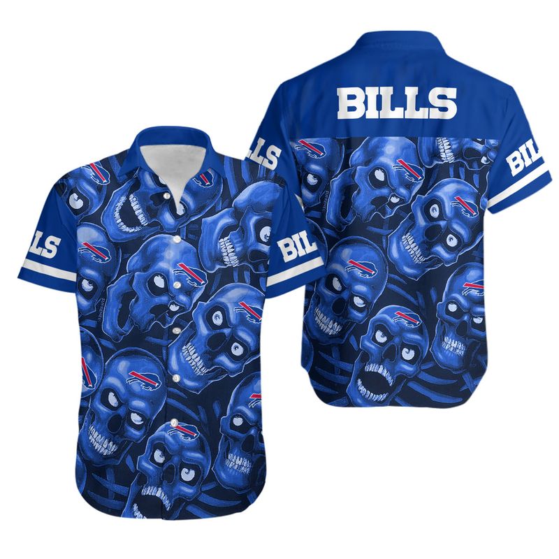 Buffalo Bills Dangerous Smiling Skull Hawaiian Shirt