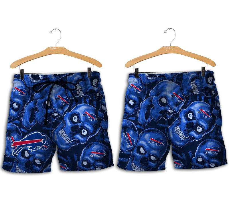 Buffalo Bills Dangerous Smiling Skull Hawaiian Short
