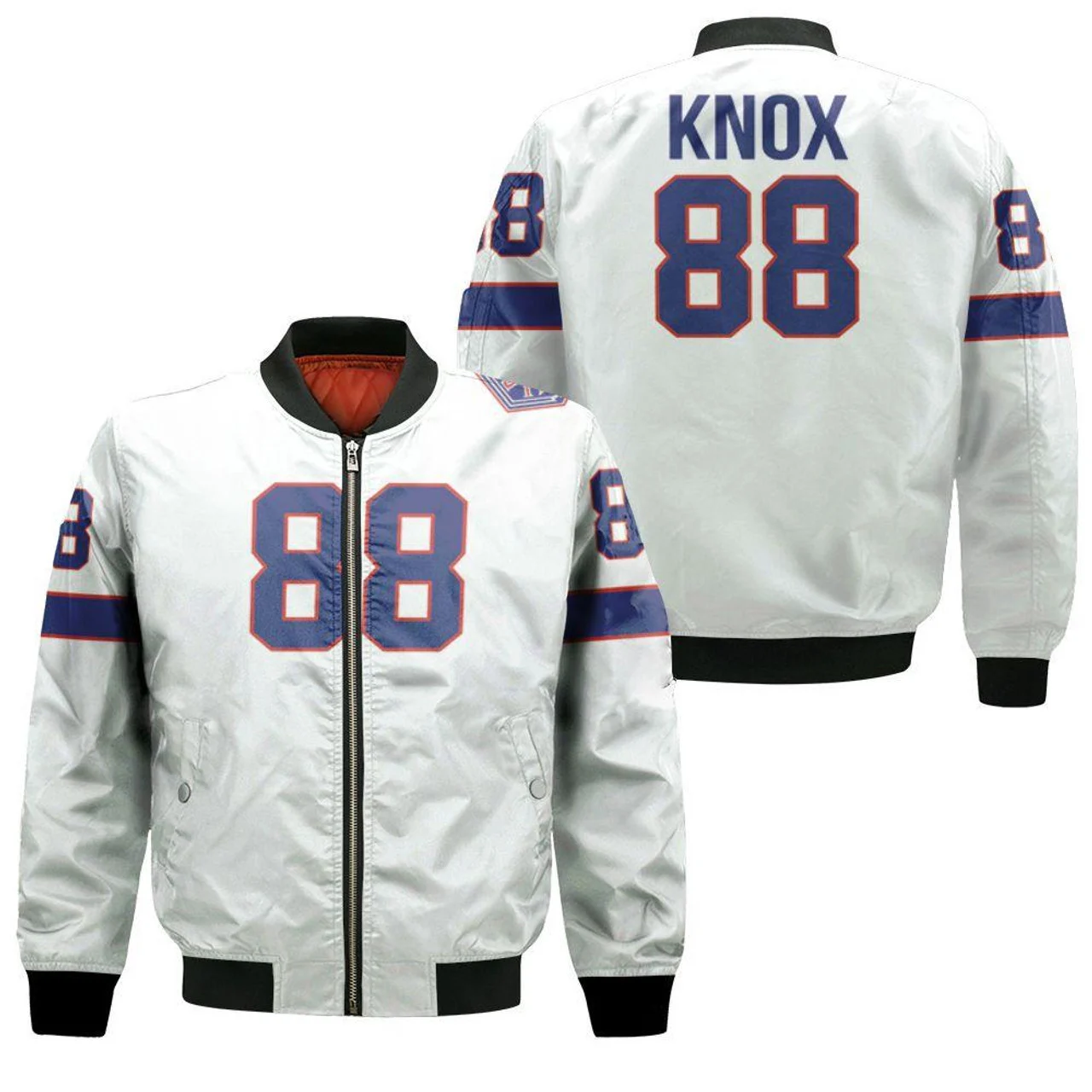 Buffalo Bills Dawson Knox White Bomber Jacket