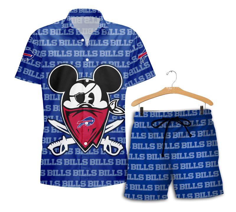 Buffalo Bills Evil Mickey M Hawaiian Shirt with Short