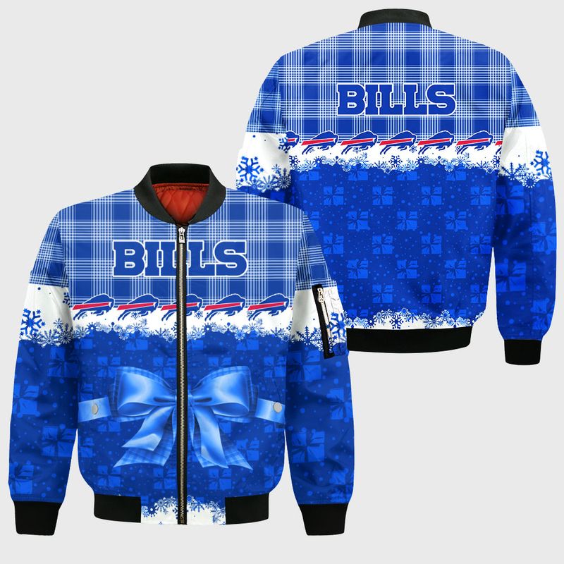 Buffalo Bills Festive Gift Bow All Over Print Bomber Jacket
