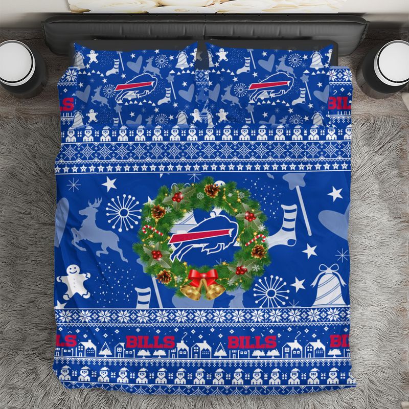 Buffalo Bills Festive Wreath Bedding Set