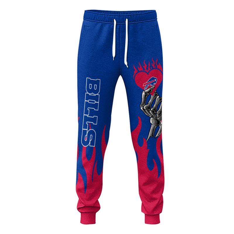 Buffalo Bills Fire Heart All Over Print Sweatpants