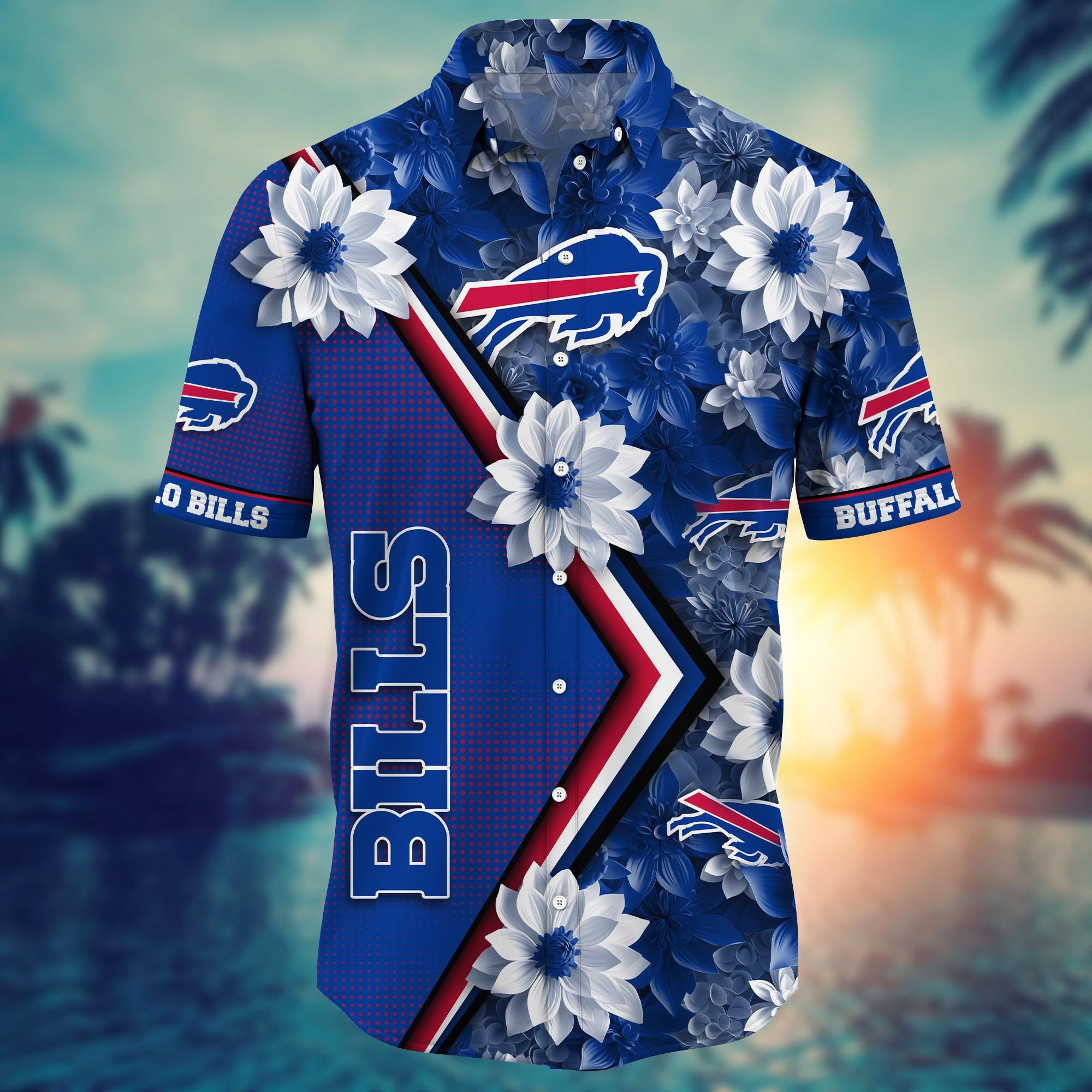 Buffalo Bills Floral Breeze Hawaiian Shirt front