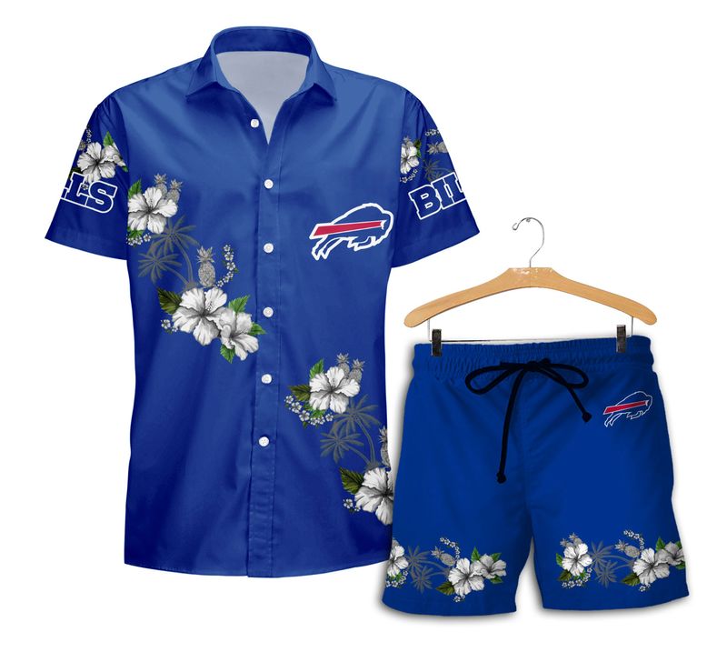 Buffalo Bills Floral Elegance Hawaiian Shirt with short