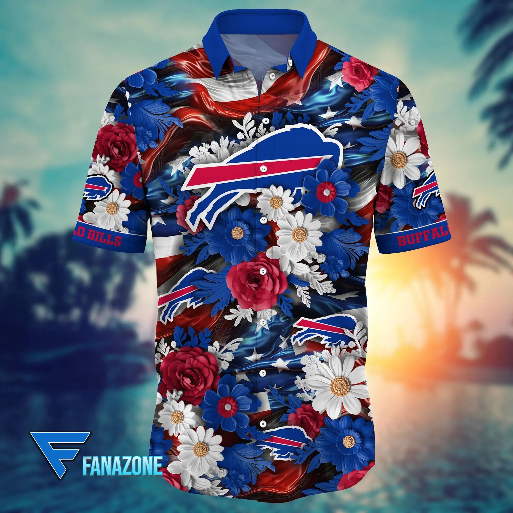 Buffalo Bills Floral Glory Hawaiian Shirt front
