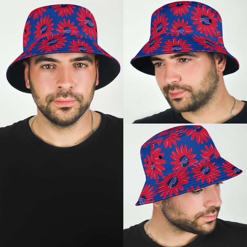 Buffalo Bills Flower Pattern Bucket Hat