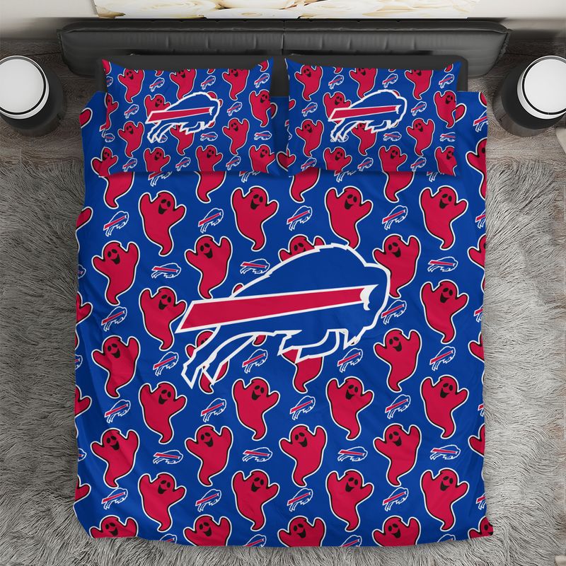 Buffalo Bills Funny Ghosts Pattern Halloween Bedding Set