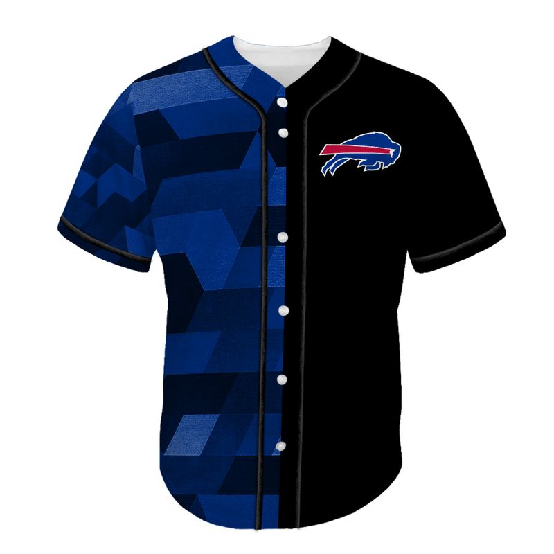 Buffalo Bills Geometric Shadow Baseball Jersey front