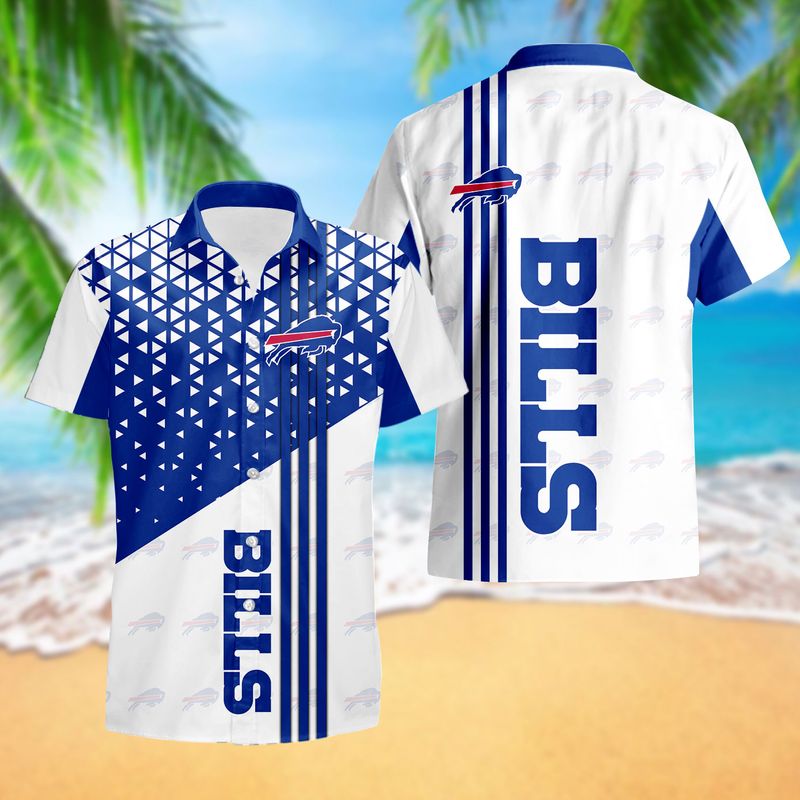 Buffalo Bills Geometric Wave Hawaiian Shirt