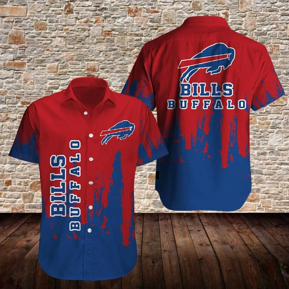 Buffalo Bills Grunge Splash Hawaiian Shirt