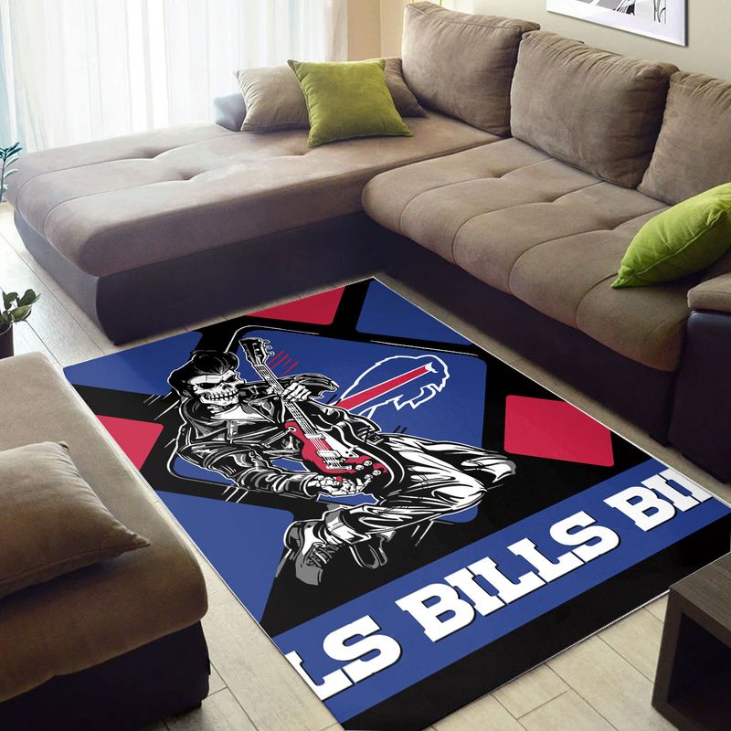 Buffalo Bills Halloween Rockabilly Skeleton Elvis Rug living room