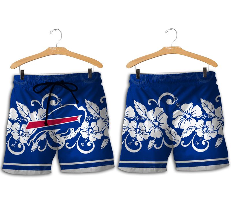 Buffalo Bills Hibiscus Logo Hawaiian Short