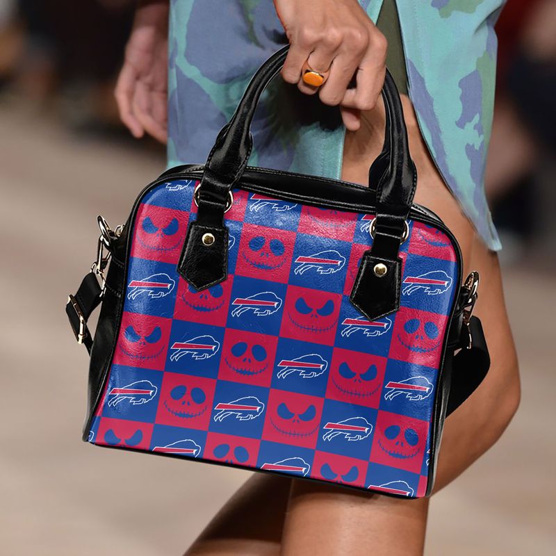 Buffalo Bills Jack Skellington Pattern Limited Edition Lady Leather Handbag back