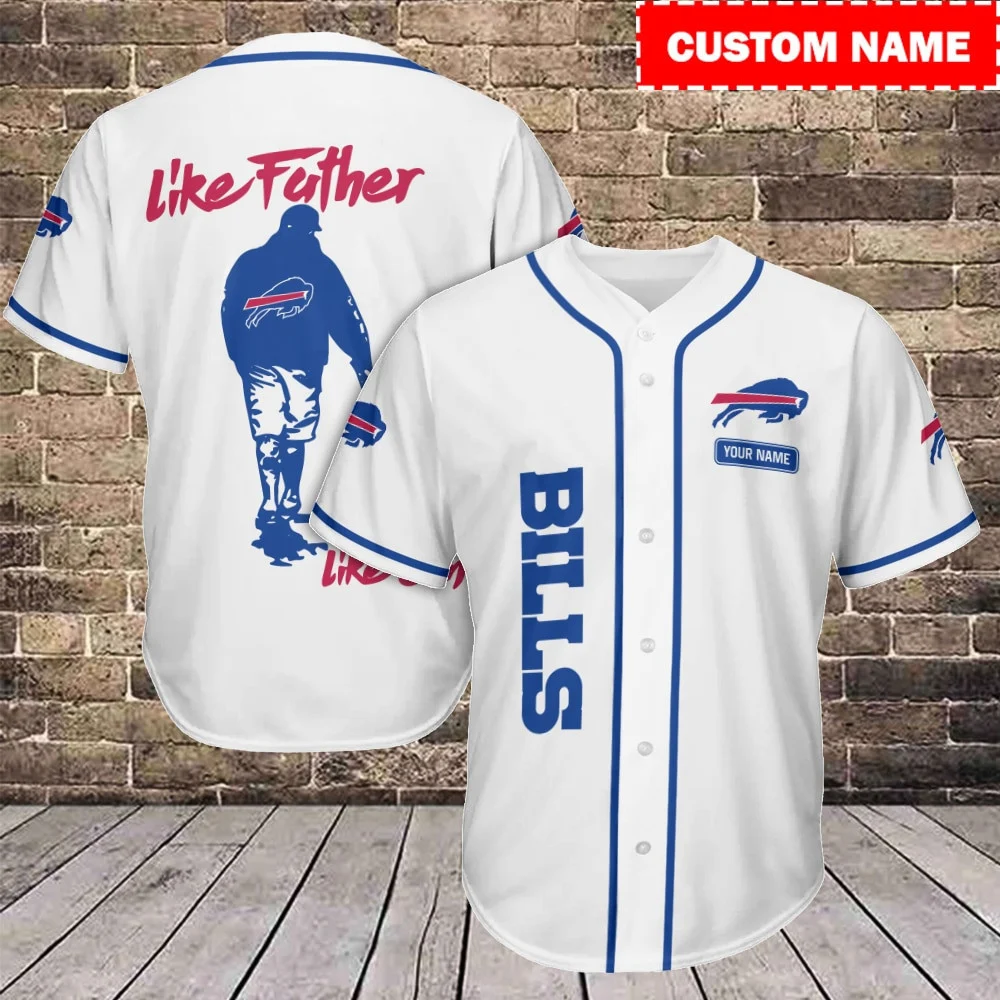 Buffalo Bills Like Father Custom Name Baseball Jersey
