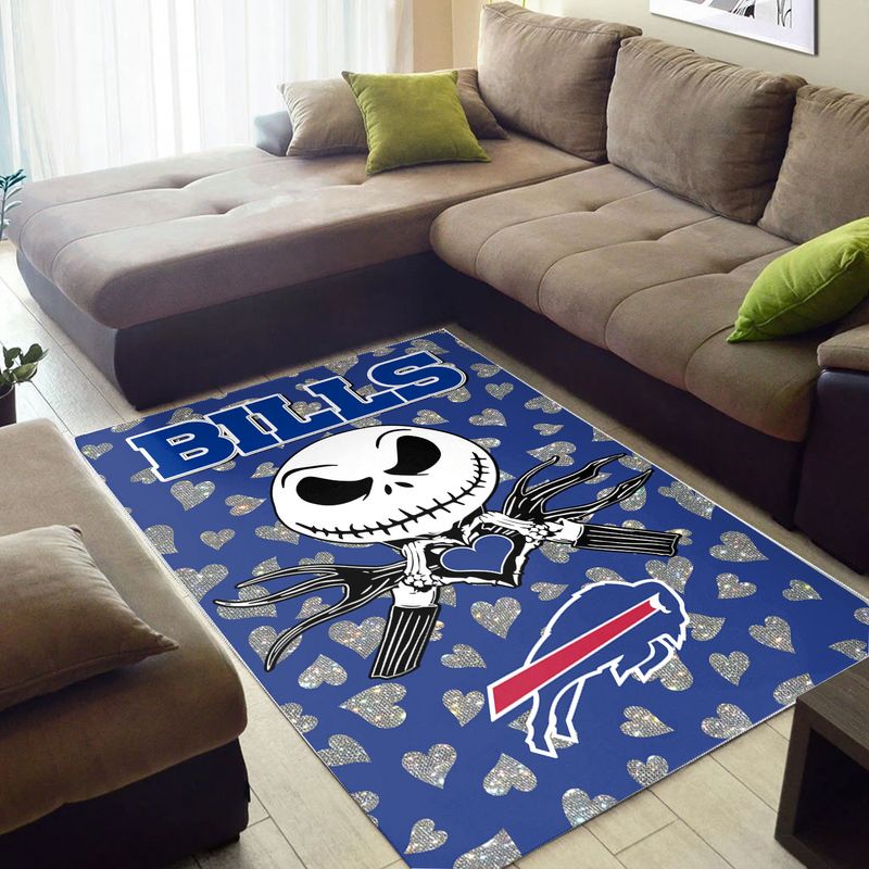 Buffalo Bills Love & Bones Glitter Rug Living Room