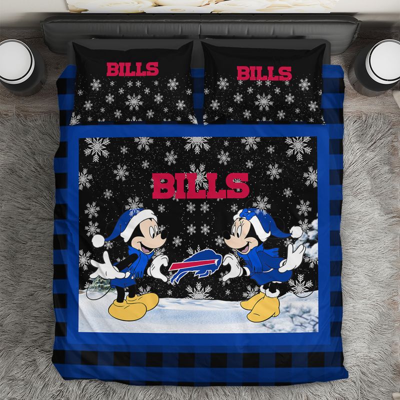 Buffalo Bills Mickey & Minnie Holiday Bedding Set