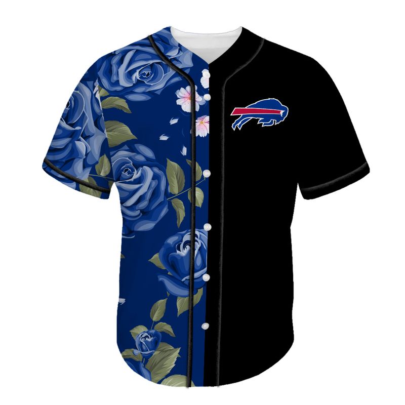 Buffalo Bills Midnight Rose Baseball Jersey front
