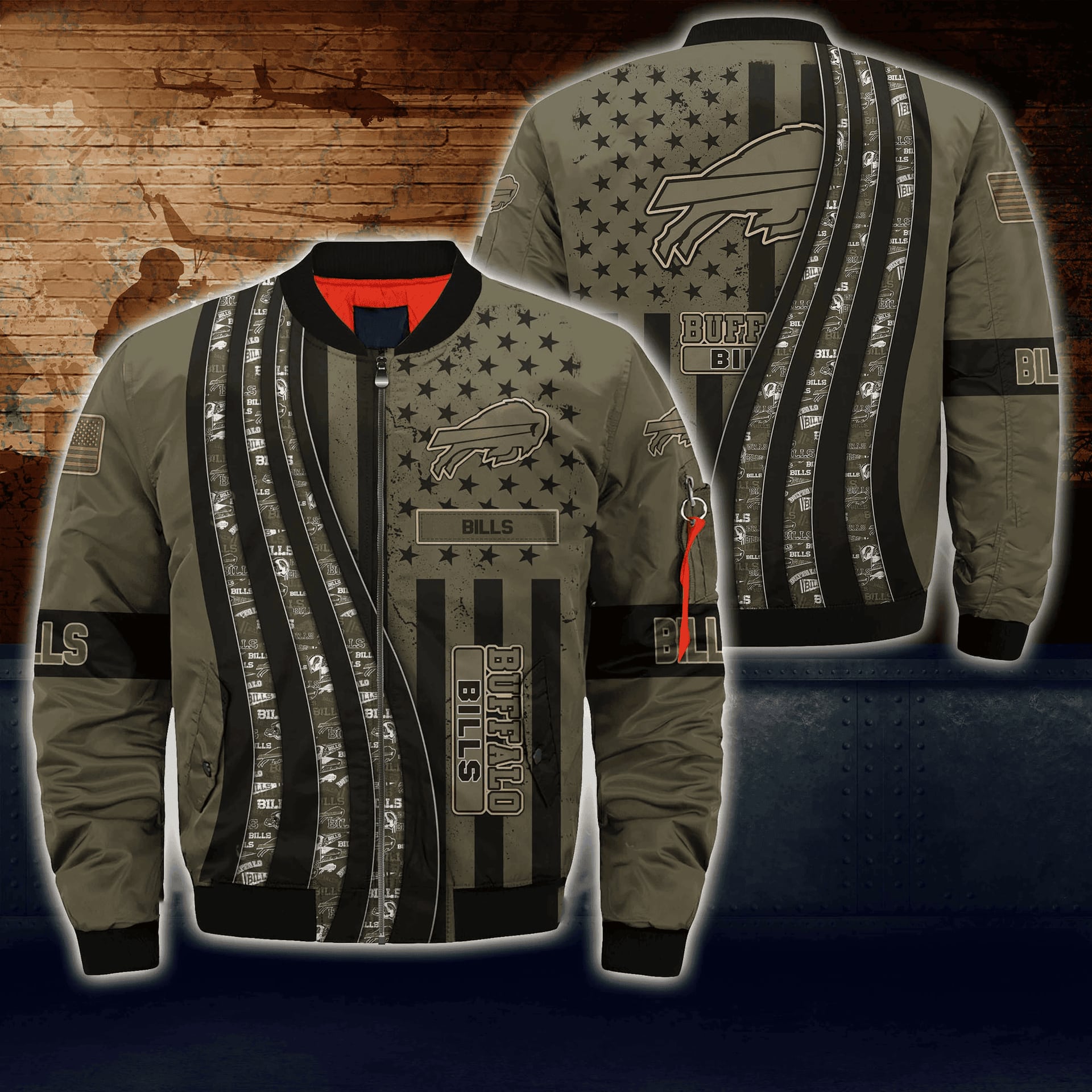 Buffalo Bills Military Patriot Bomber Jacket
