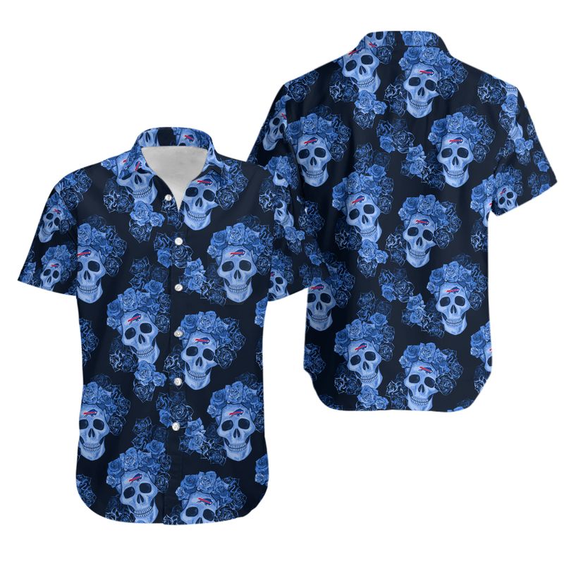 Buffalo Bills Mystery Skull And Flower Hawaiian Shirt