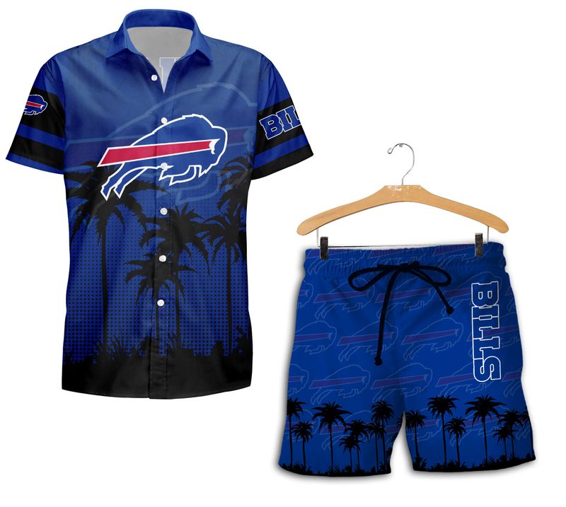 Buffalo Bills Palm Tree Hawaiian Shirt with Short