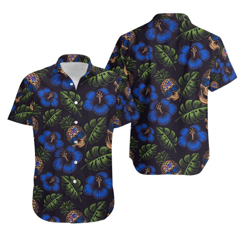 Buffalo Bills Pineapple Skull Hawaiian Shirt