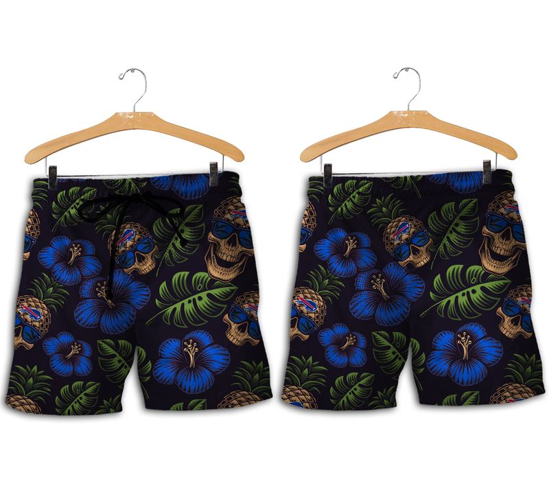 Buffalo Bills Pineapple Skull Hawaiian Short
