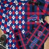 Buffalo Bills Plaid Argyle Lounge Pajamas Set on floor